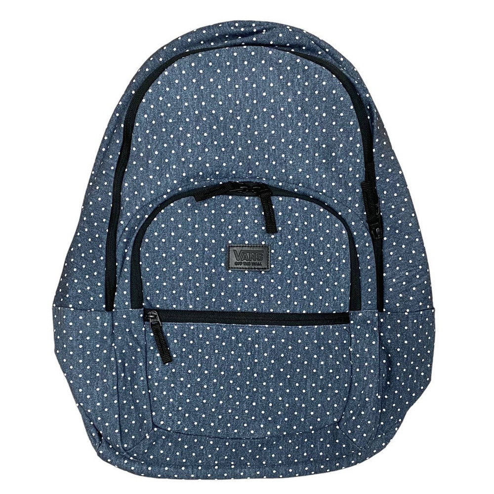 Vans Off The Wall Women's Schooling Blue Denim Polka Dot Backpack Bag